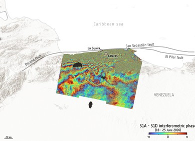 Satelit pokazuje pomicanje tla nakon potresa u Venezueli Satelit pokazuje pomicanje tla nakon potresa u Venezueli